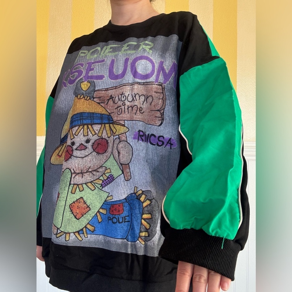 Unisex Graphic Sweatshirt with Green and Black Accents - Picture 8 of 8